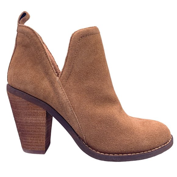 NINE WEST SIENNA Brown Suede Ankle Booties - Picture 2 of 3